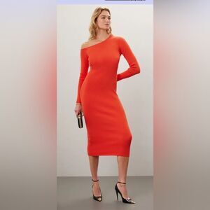 LAPOINTE One Shoulder Midi Dress Size Medium